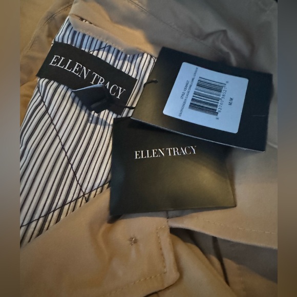 Ellen Tracy CLASSIC CAMEL Women's Coated Gab Trench Medium NWT 119$ retail - Picture 6 of 7